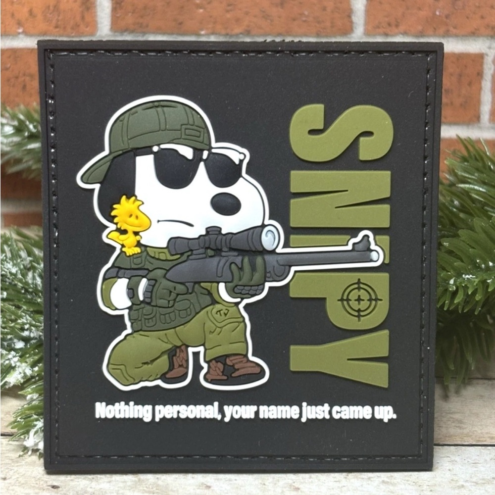 Sniper PVC Patch - Tactical Morale Sniper Rifle Patch - Hook Gun Snoopy Patch